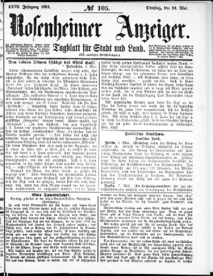 Rosenheimer Anzeiger Dienstag 10. Mai 1881