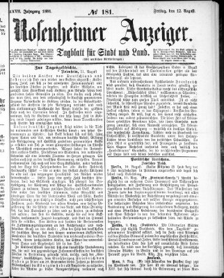 Rosenheimer Anzeiger Freitag 12. August 1881