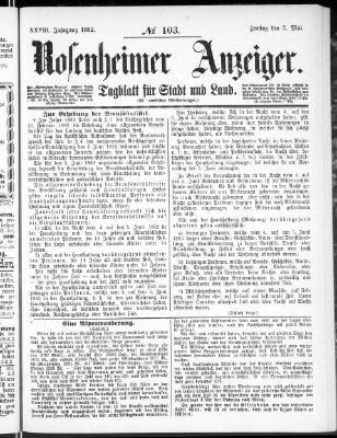Rosenheimer Anzeiger Freitag 5. Mai 1882