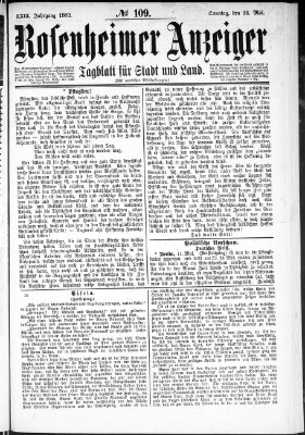Rosenheimer Anzeiger Sonntag 13. Mai 1883