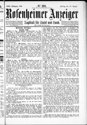 Rosenheimer Anzeiger Freitag 31. August 1883