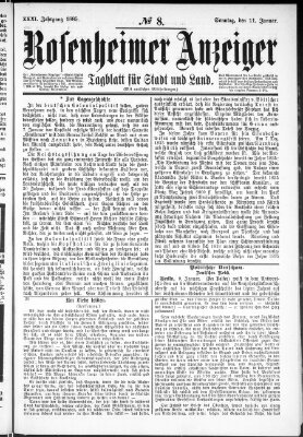Rosenheimer Anzeiger Sonntag 11. Januar 1885