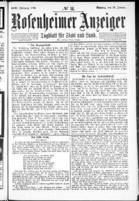 Rosenheimer Anzeiger Sonntag 18. Januar 1885
