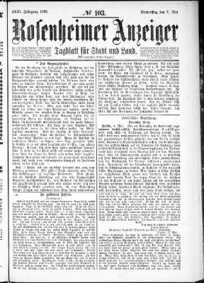 Rosenheimer Anzeiger Donnerstag 7. Mai 1885