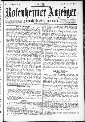 Rosenheimer Anzeiger Sonntag 14. Juni 1885