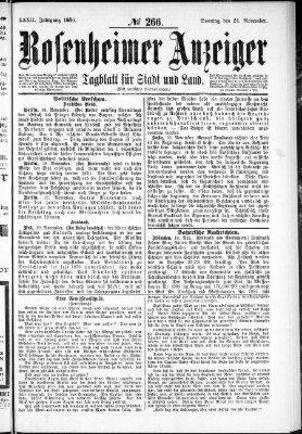Rosenheimer Anzeiger Sonntag 21. November 1886