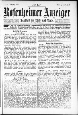 Rosenheimer Anzeiger Dienstag 5. Juli 1887