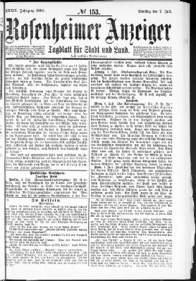 Rosenheimer Anzeiger Samstag 7. Juli 1888