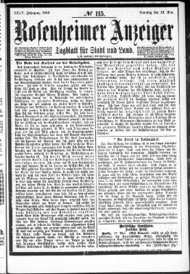 Rosenheimer Anzeiger Sonntag 19. Mai 1889