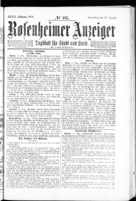 Rosenheimer Anzeiger Donnerstag 17. August 1893