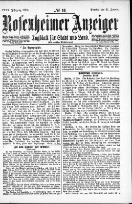 Rosenheimer Anzeiger Sonntag 21. Januar 1894