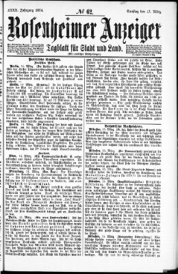 Rosenheimer Anzeiger Samstag 17. März 1894