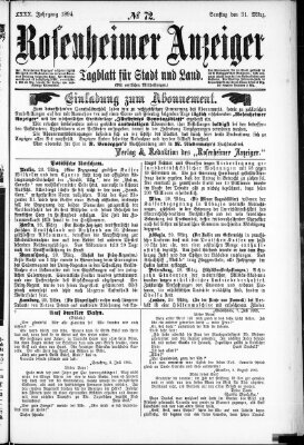 Rosenheimer Anzeiger Samstag 31. März 1894