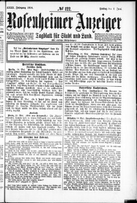 Rosenheimer Anzeiger Freitag 1. Juni 1894