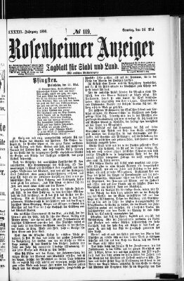 Rosenheimer Anzeiger Sonntag 24. Mai 1896