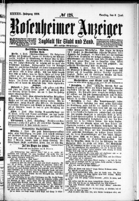 Rosenheimer Anzeiger Samstag 6. Juni 1896