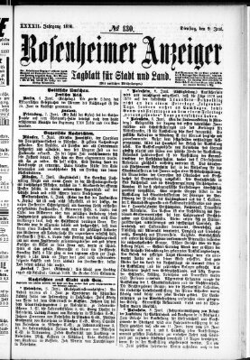 Rosenheimer Anzeiger Dienstag 9. Juni 1896