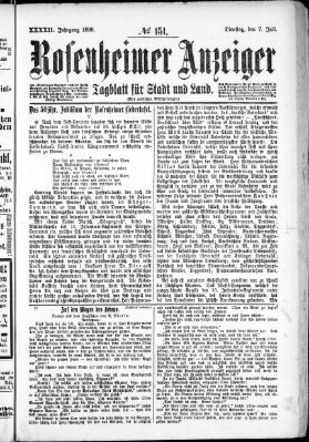 Rosenheimer Anzeiger Dienstag 7. Juli 1896