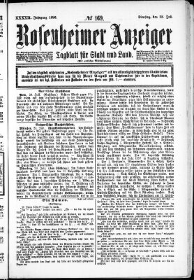 Rosenheimer Anzeiger Dienstag 28. Juli 1896