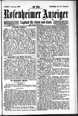Rosenheimer Anzeiger Donnerstag 17. Dezember 1896