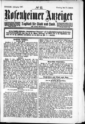 Rosenheimer Anzeiger Sonntag 31. Januar 1897