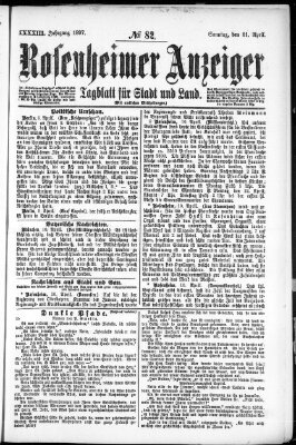 Rosenheimer Anzeiger Sonntag 11. April 1897