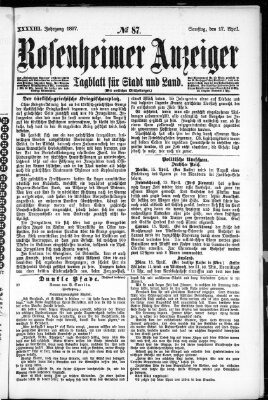 Rosenheimer Anzeiger Samstag 17. April 1897