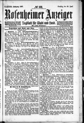 Rosenheimer Anzeiger Samstag 12. Juni 1897