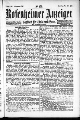 Rosenheimer Anzeiger Samstag 17. Juli 1897