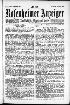 Rosenheimer Anzeiger Dienstag 20. Juli 1897