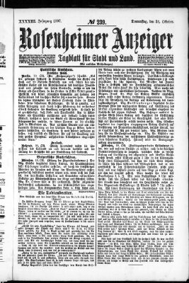 Rosenheimer Anzeiger Donnerstag 21. Oktober 1897