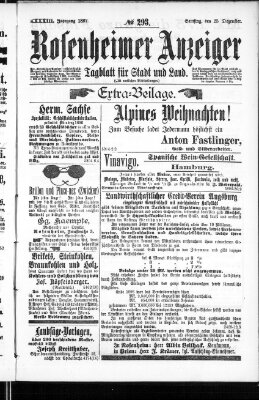 Rosenheimer Anzeiger Samstag 25. Dezember 1897