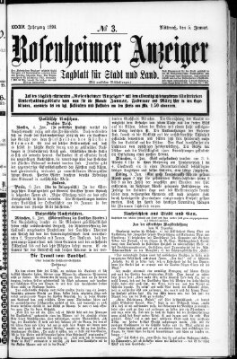 Rosenheimer Anzeiger Mittwoch 5. Januar 1898