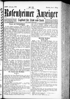 Rosenheimer Anzeiger Sonntag 6. März 1898