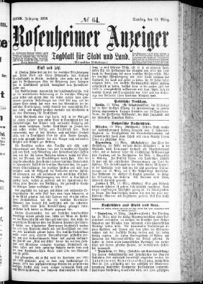 Rosenheimer Anzeiger Samstag 19. März 1898