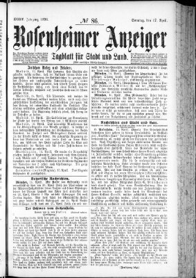 Rosenheimer Anzeiger Sonntag 17. April 1898