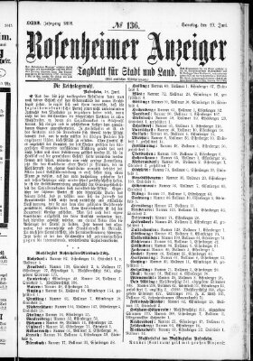 Rosenheimer Anzeiger Sonntag 19. Juni 1898