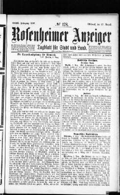 Rosenheimer Anzeiger Mittwoch 10. August 1898