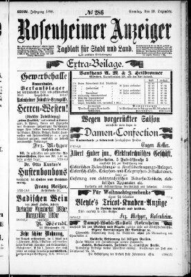 Rosenheimer Anzeiger Sonntag 18. Dezember 1898