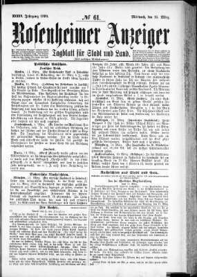 Rosenheimer Anzeiger Mittwoch 15. März 1899