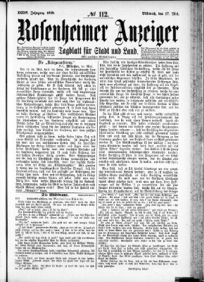 Rosenheimer Anzeiger Mittwoch 17. Mai 1899