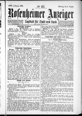Rosenheimer Anzeiger Sonntag 6. August 1899
