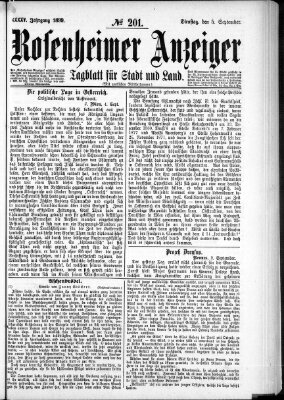 Rosenheimer Anzeiger Dienstag 5. September 1899