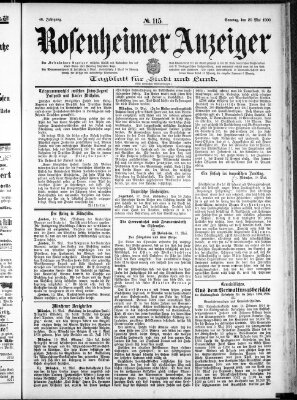 Rosenheimer Anzeiger Sonntag 20. Mai 1900