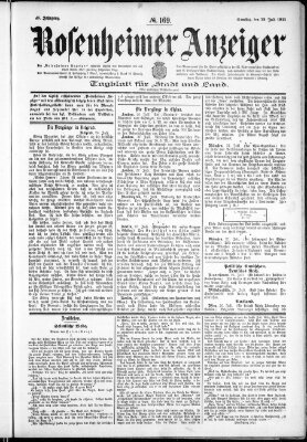 Rosenheimer Anzeiger Samstag 28. Juli 1900