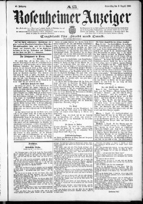 Rosenheimer Anzeiger Donnerstag 2. August 1900