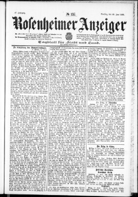 Rosenheimer Anzeiger Dienstag 18. Juni 1901