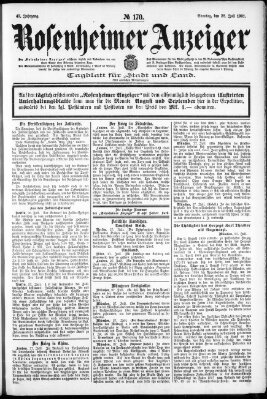 Rosenheimer Anzeiger Sonntag 28. Juli 1901