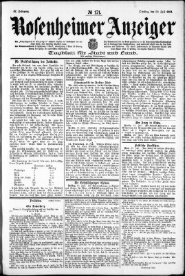 Rosenheimer Anzeiger Dienstag 30. Juli 1901