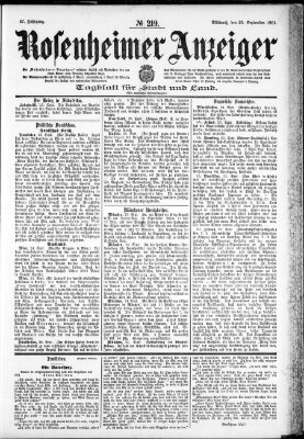 Rosenheimer Anzeiger Mittwoch 25. September 1901